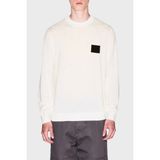 Armani Exchange Logolu Yün Karışımlı Regular Fit Yuvarlak Yaka Kazak Erkek Kazak XM001329 AF11982 U0009 - Beyaz