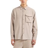 Armani Exchange Loose Fit Bej Düz Erkek Gömlek 6DZC11 Znıwz 17AB - XL