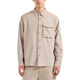 Armani Exchange Loose Fit Bej Düz Erkek Gömlek 6DZC11 ZNIWZ 17AB