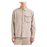 Armani Exchange Loose Fit Gömlek, S, 5003183382, Bej, Erkek