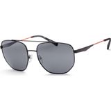 Armani Exchange Man Güneş Gözlüğü Mat Siyah Çerçeve, Ayna Siyah Lensler, 59MM, Mat Siyah/Açık Gri Aynalı/Siyah, 59 mm
