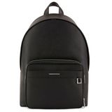 Armani Exchange New York, Sürdürülebilir, Logo Plakası, Çift Fermuarlı Sırt Çantası, Siyah, One Size, İş