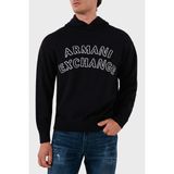 Armani Exchange Pamuk ve Yün Karışımlı Regular Fit Logolu Kapüşonlu Kazak Erkek Kazak 6DZM2Y ZM4NZ 1510 - Lacivert - S