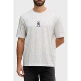 Armani Exchange Pamuklu Regular Fit Logolu Bisiklet Yaka Çizgili T Shirt Erkek T Shirt XM001791 AF10356 F0158 - Siyah - Beyaz - XL