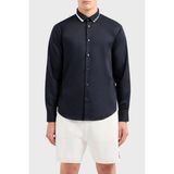 Armani Exchange Pamuklu Regular Fit Poplin Gömlek Erkek Gömlek 3dzcl6 ZN10Z 1583 - Lacivert