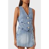 Armani Exchange Pamuklu Regular Fit V Yaka Kot Yelek Bayan YELEK XW002263 AF21338 MB001