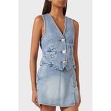 Armani Exchange Pamuklu Regular Fit V Yaka Kot Yelek Bayan YELEK XW002263 AF21338 MB001
