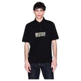 Armani Exchange Polo Yaka T-Shirt Siyah, L, XM001885AF13026, BLACK DIAGONAL GOLD, Erkek