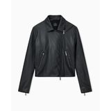 Armani Exchange Slim Fit Apaş Yaka Fermuar Detaylı Deri Ceket Bayan DERİ CEKET XW001433 AF16618 UC001