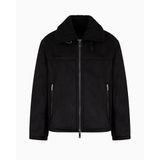 Armani Exchange Süet Logolu Regular Fit Mono Yaka Erkek Mont Siyah, S, Süet Logolu Regular Fit Mono Yaka Mont, SİYAH, mens