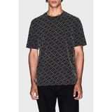 Armani Exchange Tamamı Logolu Pamuklu Regular Fit Bisiklet Yaka T Shirt Erkek T Shirt XM001897 AF10356 FC196 - Siyah