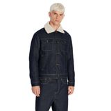 Armani Exchange Teddy Yaka Erkek Pamuklu Denim Ceket, Indigo Kot, M
