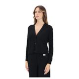 Armani Exchange V Yaka Logo Detaylı Hırka, L, XW001315 AF16619, Siyah, Kadın