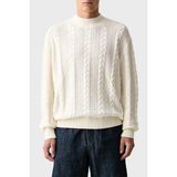 Armani Exchange Yün Karışımlı Örgü Desenli Bisiklet Yaka Kazak Erkek Kazak XM003563 AF14008 U0007 - Kırık Beyaz