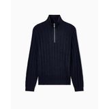 Armani Exchange Yün Karışımlı Relaxed Fit Yarım Fermuarlı Dik Yaka Kazak Erkek KAZAK XM001332 AF13776 UB101