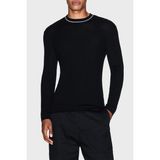Armani Exchange Yünlü Karışımlı Regular Fit Yuvarlak Yaka Kazak Erkek Kazak XM000893 AF14007 UC001 - Siyah