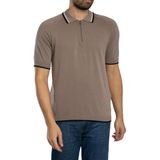 Armani Exchange%100 Pamuk Regular Fit Fermuarlı Polo T-shirt, S, XM001977 AF20139 U6107, Toprak, Erkek