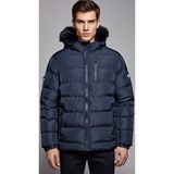 Armani Jeans Armani Jeans Kapuşonlu Şişme Mont - Lacivert - 2XL