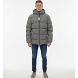 Armani Jeans Kapüşonlu Antrasit Renk Şişme Erkek Mont - Antara Füme - 2XL