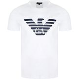 Armani Logo Baskılı Pima Jarse Tişört - Beyaz - 2XL