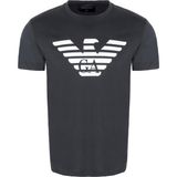 Armani Logo Baskılı Pima Jarse Tişört - Koyu Gri