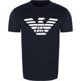 Armani Logo Baskılı Pima Jarse Tişört - Lacivert