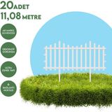Armarks 20 Adet 11,8 Metre Beyaz Plastik Bahçe Çiti 59 cm, Dekoratif ve Dayanıklı Özellikler