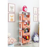 Armarks 4 Katlı Oyuncak Dolabı Modern Tasarımlı Zararsız Plastik 124 cm Yükseklik 39 cm Genişlik 26 cm Derinlik - Turuncu