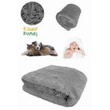 Armashine Antrasit Renk Peluş Kedi Köpek Bebek Battaniyesi - Evcil Hayvan İçin Yumuşak Battaniye 1.Sınıf