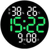 Armasse Dijital Modern 12INÇ LED Duvar Dijital Saat Sıcaklık Nem Alarm Kumandalı