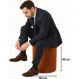 Armegeda 30X30X45 Yuvarlak Babyface Kumaş Puf – Salon, Yatak Odası, Makyaj Masası Pufu - Kiremit - 30x30x45 cm