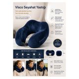 Armegeda Armrgeda Visco Boyun Destekli Seyahat Yastığı Lacivert – U Ergonomik Ortopedik Yastık