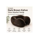 armegeda sıradışı tasarımlar Armegeda Dark Brown Kahve Visco Seyahat Yastığı