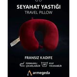 Armegeda Sıradışı Tasarımlar Armegeda Visco, Seyahat, Boyun, Yastığı, Rahat, Uyku Kırmızı Kadifemsi