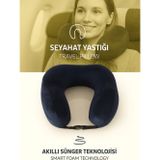 Armegeda Sıradışı Tasarımlar Armegeda Visco, Seyahat, Boyun, Yastığı, Rahat, Uyku, LACİVERT-212, Kadifemsi