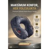 armegeda sıradışı tasarımlar Kalpli Armegeda Visco Seyahat Yastığı 212 Özel 14 Şubat Serisi Mor-Stokla Sınırlı - 27 x 25 x 10 cm - Antrasit
