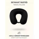 Armegeda Sıradışı Tasarımlar Ortopedik Visco, Seyahat, Boyun, Yastığı, Rahat, Uyku, Siyah Kadifemsi