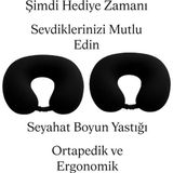 Armegeda Sıradışı Tasarımlar Visco seyahat Ortapedik Boyun Yastığı ikili siyah İKİLİ-3008