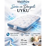 armegeda sıradışı tasarımlar Viscopure Boyun Destekli Ergonomik Ortopedik Yastık - Beyaz - Mavi - 60 x 40 x 15 cm