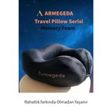 Armegeda Visco Boyun Destekli Seyahat Yastığı Siyah– U Şekilli Ergonomik Ortopedik Boyunluk YASTIK ARM212-SYY-001