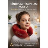 Armegeda Visco Seyahat Yastığı Boyun Destekli 212 Kırmızı – Ergonomik Kadife Kumaş ARM-SYH-212-KIRMIZI