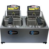 Armeka 3+3 Litre Çift Hazneli Elektrikli Kapaklı Fritöz Inox Sanayi Tipi