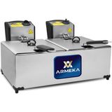 Armeka 5+5 lt Tek Hazneli Elektrikli Kapaklı Sanayi Tipi Fritöz