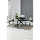 Armens Life Mobilya, Lojistik & Elektronik Ticaret Armens Life Mobilya, Lojistik & Elektronik Ticaret Dubai Kare Mutfak Masa Sandalye Takımı 4 Sandalye 1 Siyah Mermer Desen Masa 70X70 Keten Kumaş
