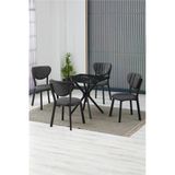 Armens Life Mobilya, Lojistik & Elektronik Ticaret Armens Life Mobilya, Lojistik & Elektronik Ticaret Elma Cafe, Restorant Mutfak Masa Sandalye Takımı 4 Sandalye 1 Siyah Mermer Desen Masa 70X70 Keten