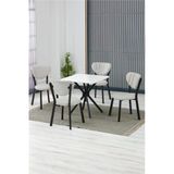 Armens Life Mobilya, Lojistik & Elektronik Ticaret Armens Life Mobilya, Lojistik & Elektronik Ticaret Elma Cafe, Restorant Mutfak Masasandalye Takımı, 4 Sandalye 1 Sabit Beyaz Masa 70X70 Keten