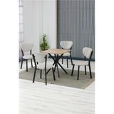 Armens Life Mobilya, Lojistik & Elektronik Ticaret Armens Life Mobilya, Lojistik & Elektronik Ticaret Elma Cafe, Restorant Mutfak Masasandalye Takımı, 4 Sandalye 1 Sabit Ceviz Masa 70X70 Keten