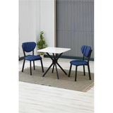 Armens Life Mobilya, Lojistik & Elektronik Ticaret Armens Life Mobilya, Lojistik & Elektronik Ticaret Elma Modeli Kare Mutfak Masa Sandalye Takımı, 2 Sandalye 1 Sabit Beyaz Masa 70X70 Cm, Keten Kumaş