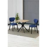 Armens Life Mobilya, Lojistik & Elektronik Ticaret Armens Life Mobilya, Lojistik & Elektronik Ticaret Elma Modeli Kare Mutfak Masa Sandalye Takımı, 2 Sandalye 1 Sabit Ceviz Masa 70X70 Cm, Keten Kumaş