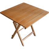 Armes Ev Concept Ahşap Katlanabilir Mutfak, Balkon, Ev ve Kamp Masası 60X60 cm - Portatif Kare Masa - Naturel - 60 x 60